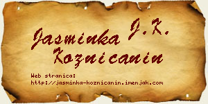 Jasminka Kozničanin vizit kartica